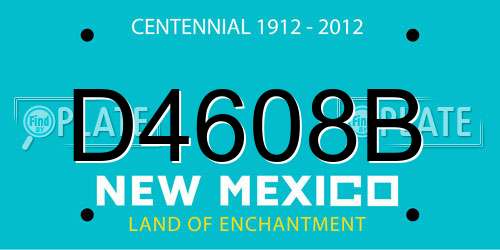 D4608B New Mexico License Plate