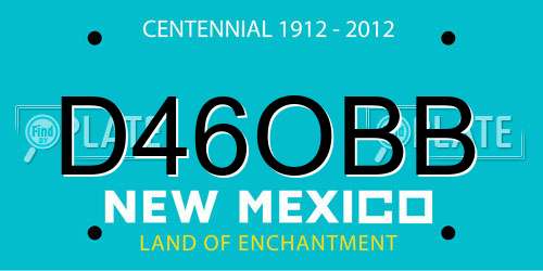 D46OBB New Mexico License Plate