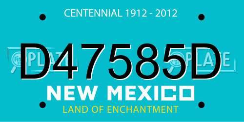 D47585D New Mexico License Plate