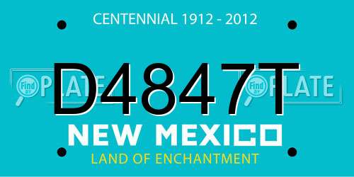D4847T New Mexico License Plate