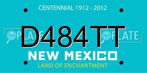 D484TT New Mexico License Plate