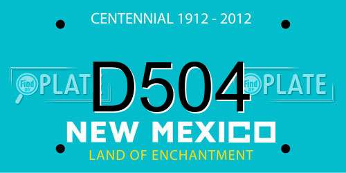 D504 New Mexico License Plate