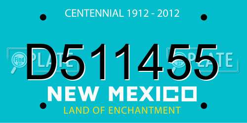 D511455 New Mexico License Plate