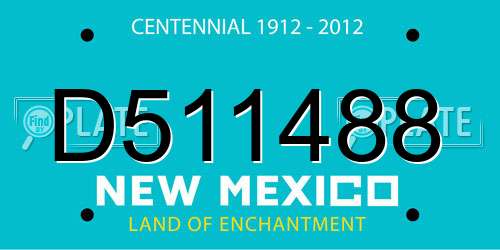 D511488 New Mexico License Plate