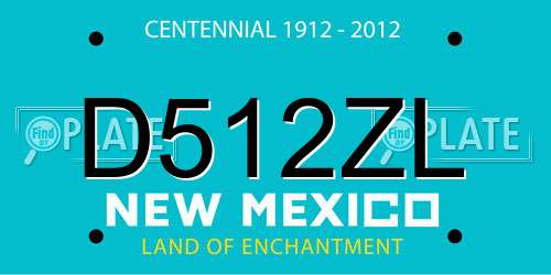 D512ZL New Mexico License Plate
