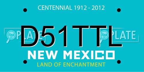D51TTL New Mexico License Plate