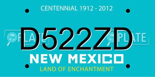 D522ZD New Mexico License Plate