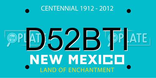 D52BTI New Mexico License Plate