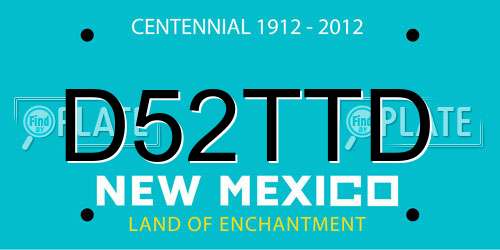 D52TTD New Mexico License Plate