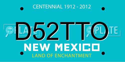 D52TTO New Mexico License Plate