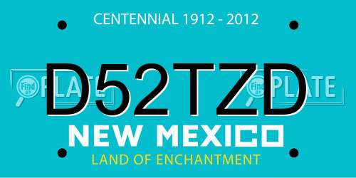 D52TZD New Mexico License Plate