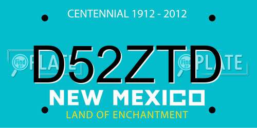 D52ZTD New Mexico License Plate