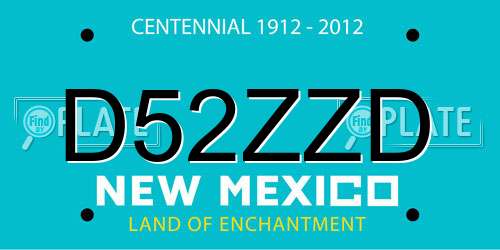 D52ZZD New Mexico License Plate