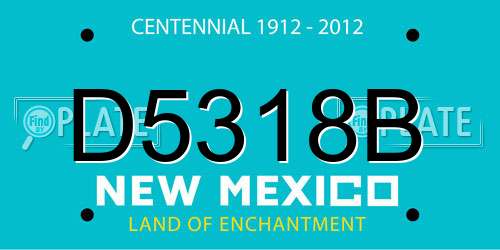D5318B New Mexico License Plate