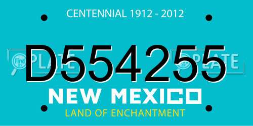 D554255 New Mexico License Plate