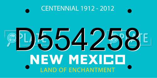 D554258 New Mexico License Plate