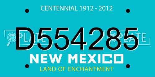 D554285 New Mexico License Plate
