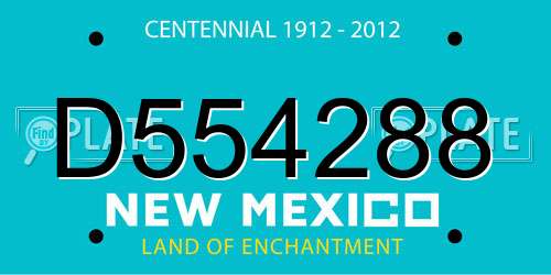 D554288 New Mexico License Plate
