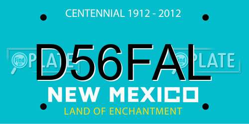 D56FAL New Mexico License Plate