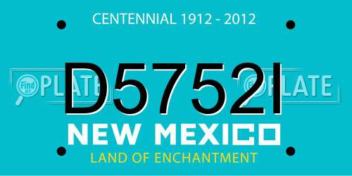 D5752I New Mexico License Plate