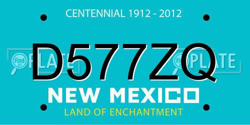D577ZQ New Mexico License Plate