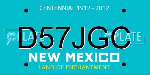 D57JGC New Mexico License Plate