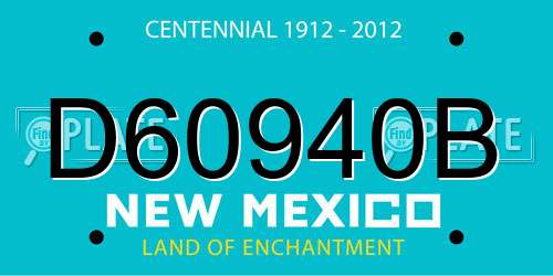 D60940B New Mexico License Plate