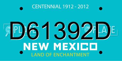 D61392D New Mexico License Plate