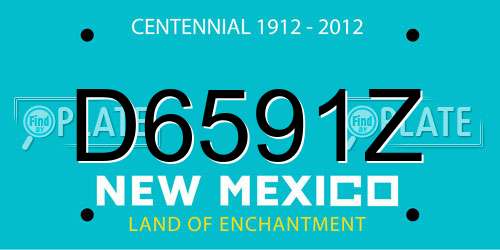 D6591Z New Mexico License Plate
