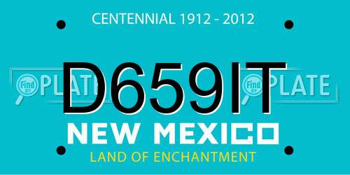 D659IT New Mexico License Plate