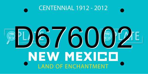 D676002 New Mexico License Plate