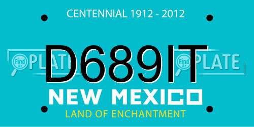 D689IT New Mexico License Plate