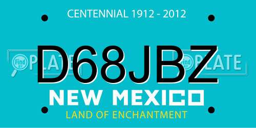 D68JBZ New Mexico License Plate