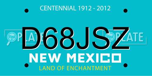 D68JSZ New Mexico License Plate
