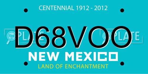 D68VOO New Mexico License Plate