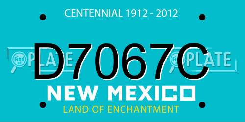 D7067C New Mexico License Plate