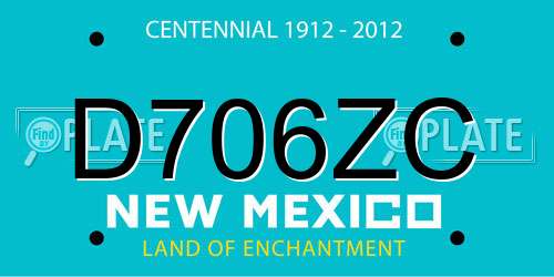 D706ZC New Mexico License Plate