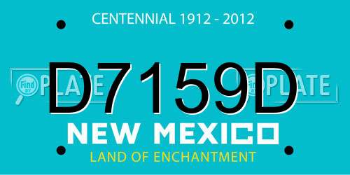 D7159D New Mexico License Plate