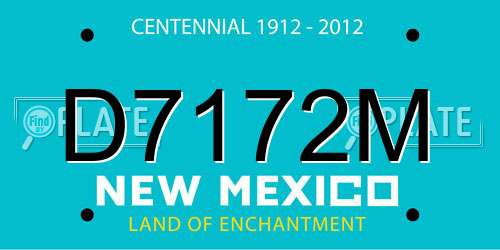 D7172M New Mexico License Plate