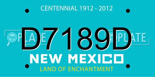 D7189D New Mexico License Plate