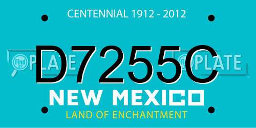 D7255C New Mexico License Plate