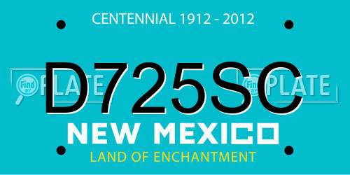 D725SC New Mexico License Plate