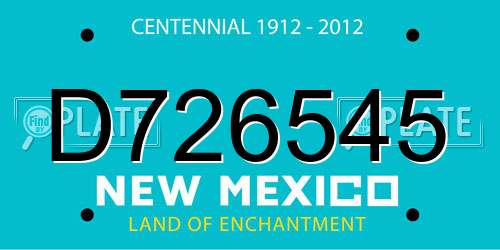 D726545 New Mexico License Plate
