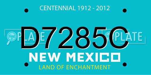D7285C New Mexico License Plate