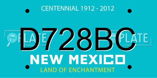 D728BC New Mexico License Plate