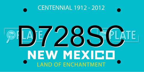 D728SC New Mexico License Plate