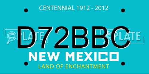 D72BBC New Mexico License Plate