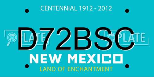 D72BSC New Mexico License Plate