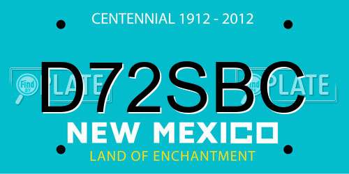 D72SBC New Mexico License Plate