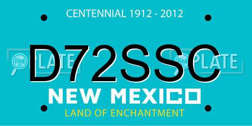 D72SSC New Mexico License Plate